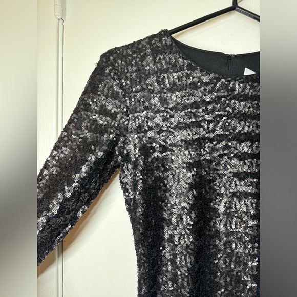 NWT Bailey 44 Heart Of Glass Allover Sequins Black Mini Long Sleeve Dress XS - Picture 5 of 17